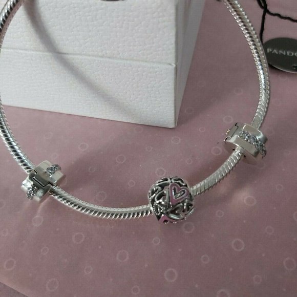 Authentic Pandora Limited Edt *RETIRED* Free Heart Bracelet Gift Set  19cm/7.5 - Picture 10 of 11